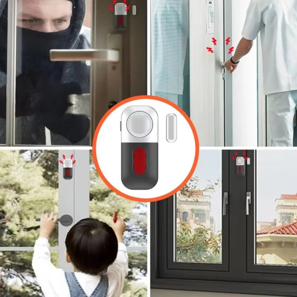 Magnetic Sensor Burglar Alarm Battery Powered High Decibel Detector Door Magnetic System Plastic Wireless Window Sensor Peaceful Pleasures Health and Wellness