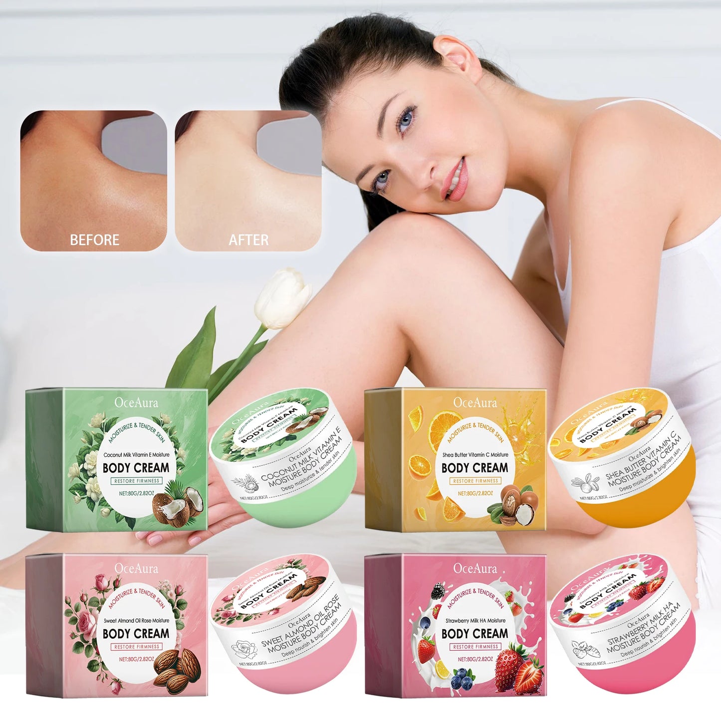 OCEAURA Vitamin C Body Cream – Deep Moisturizing, Anti-Chapping