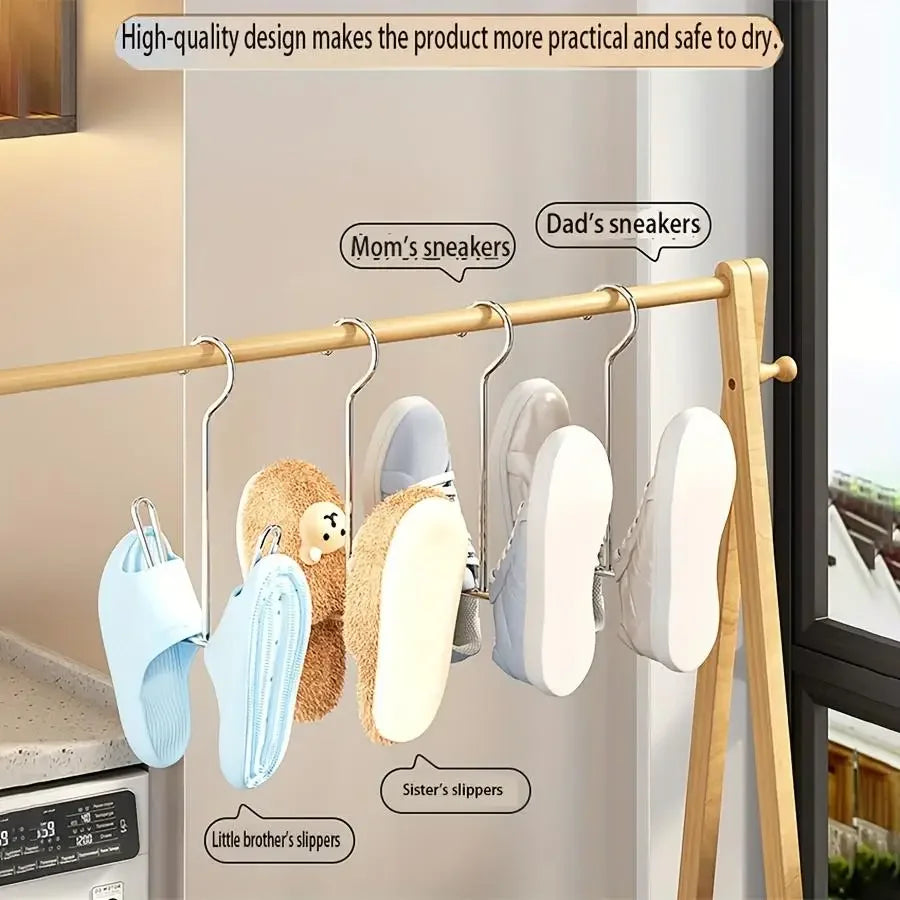 Stainless Steel Shoe Hanger Rack – Double Hook Drying Design