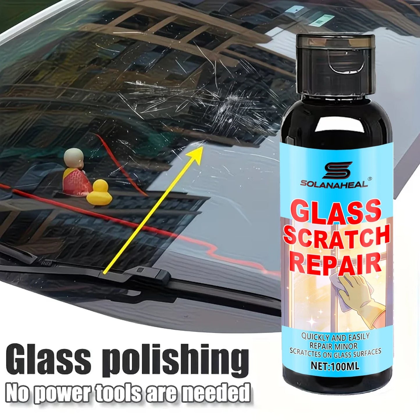 100ml Glass Scratch Remover – Auto & Mirror Repair Kit