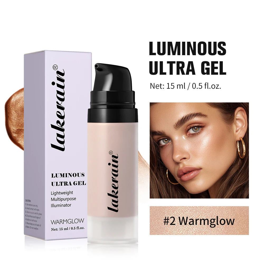 Highlight Foundation Glowy Super Gel Lightweight Dewy Multipurpose Llluminator Primer Moisturizing Nourish Non-Sticky Primer Peaceful Pleasures Health and Wellness 2Warmglow