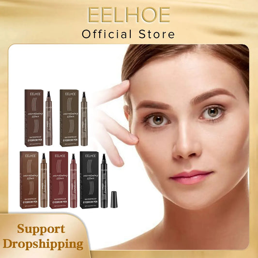 EELHOE 4-Point Microblading Eyebrow Pen | Waterproof, 5 Colors Liquid Eyebrow Pen Peaceful Pleasures Health and Wellness