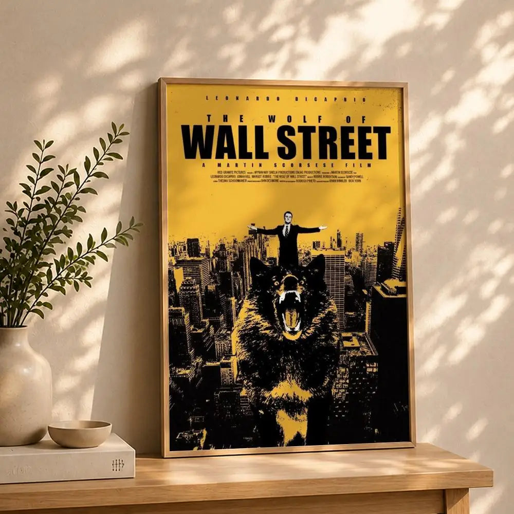 Movie T-The Wolf of Wall StreetS Poster HD Self Adhesive Waterproof Wall Art Ideal for Home Office Dorm Bedroom Great Gift Peaceful Pleasures Health and Wellness White2 50X70cmNoframe