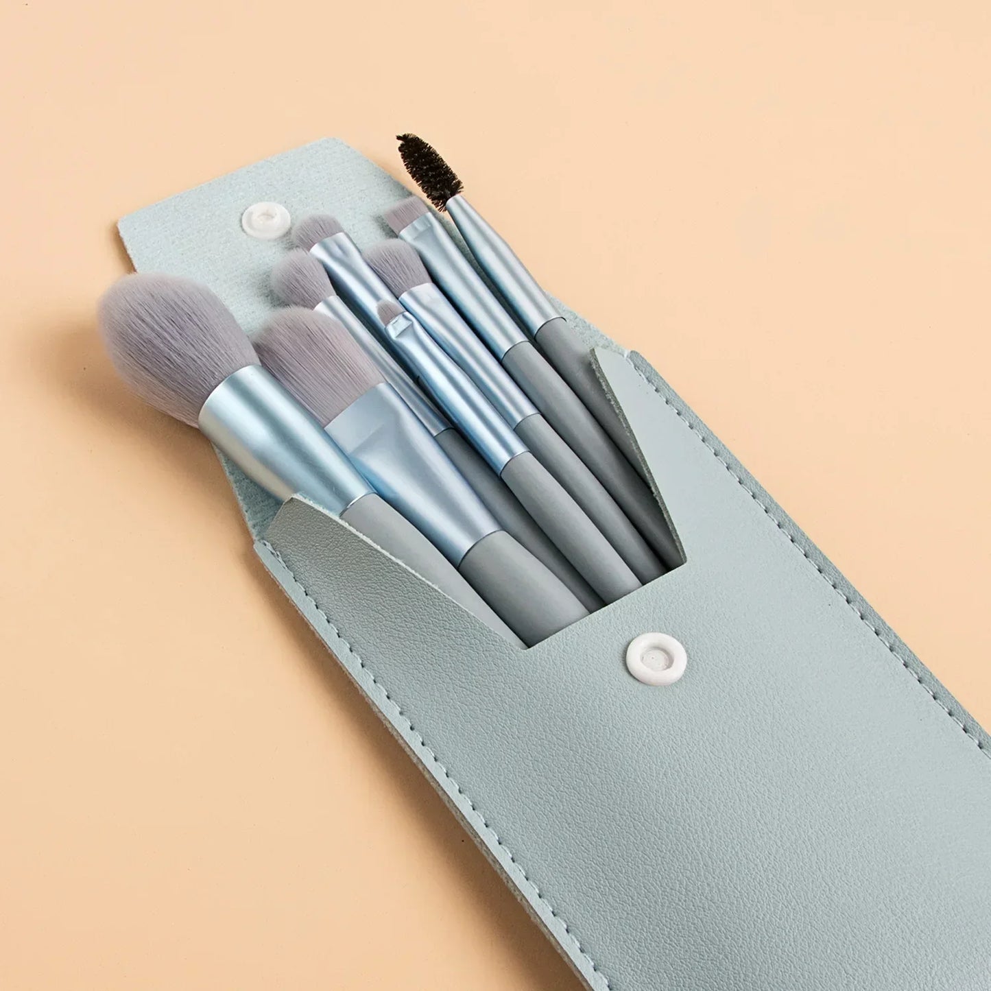 Mini Travel Makeup Brush Set 8 Pcs – Foundation, Eye & Blush