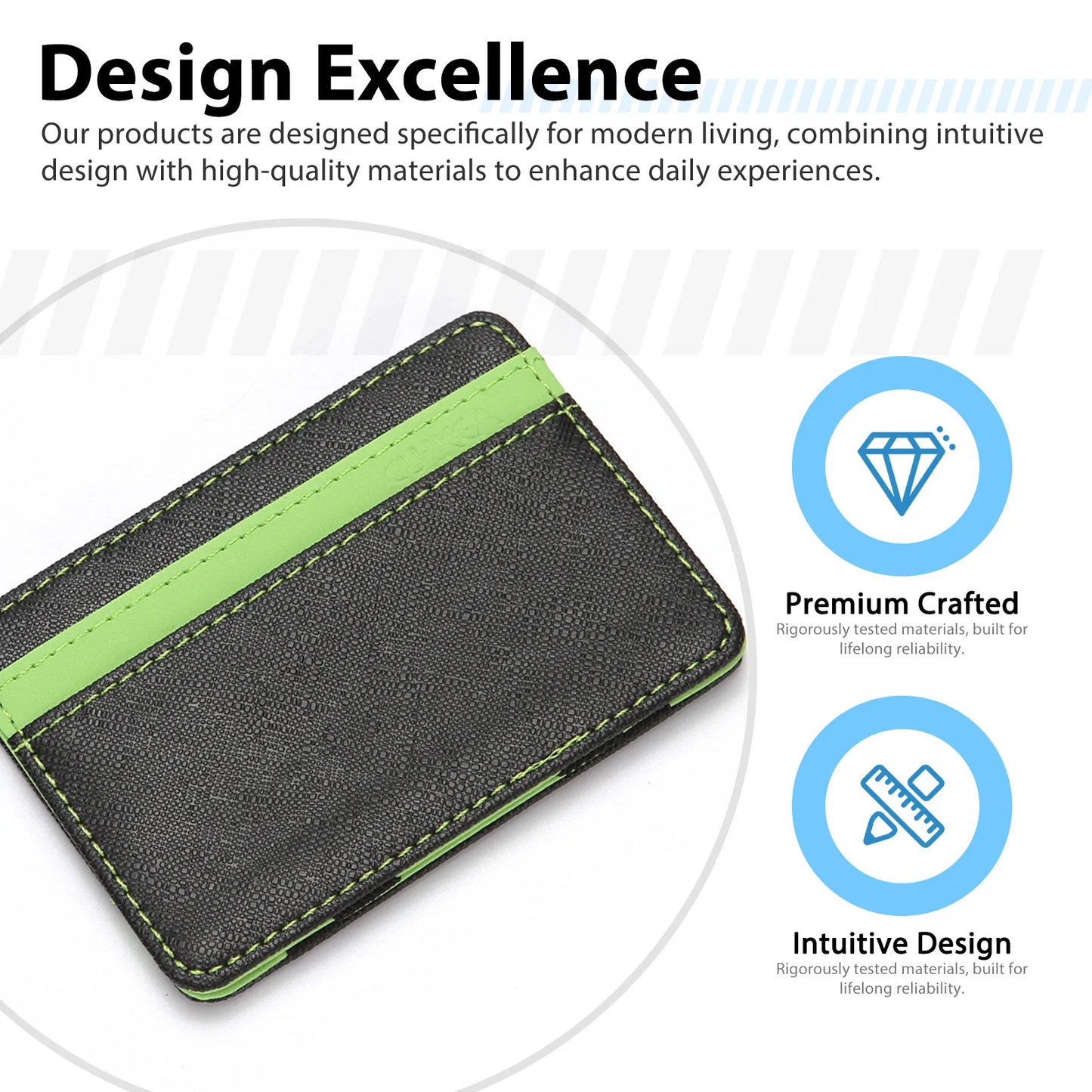 Ultra Thin Magic Card Holder Water-Resistant Durable PU Wallet for Men Women Adults Elders Peaceful Pleasures Health and Wellness
