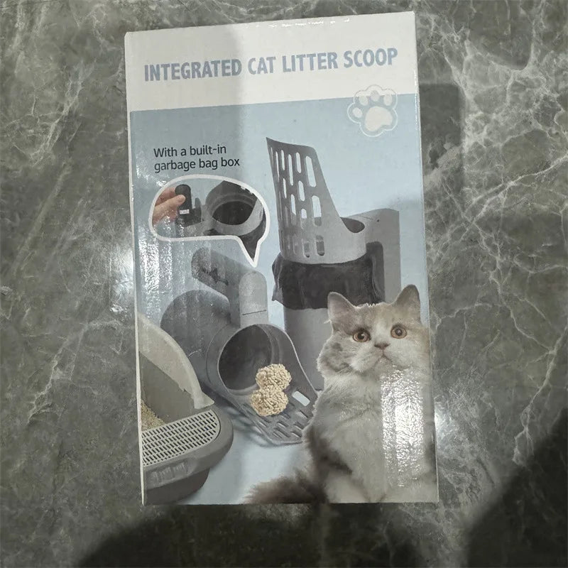 Litter scoop, cat waste cleaning trash can, cat litter storage box, pet poop cleaning tool for cats and dogs Peaceful Pleasures Health and Wellness grey