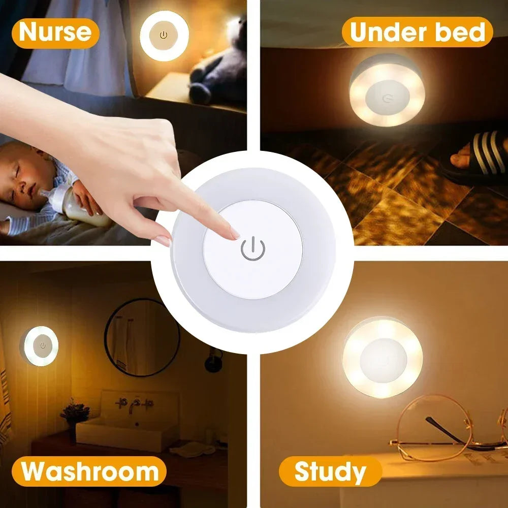 USB Rechargeable Magnetic LED Night Light | Touch Dimmer