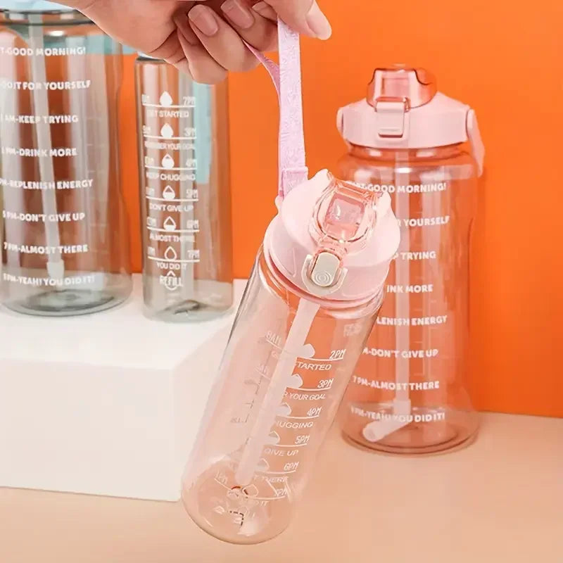 750ml Motivational Water Bottle – BPA-Free, Leakproof & Straw