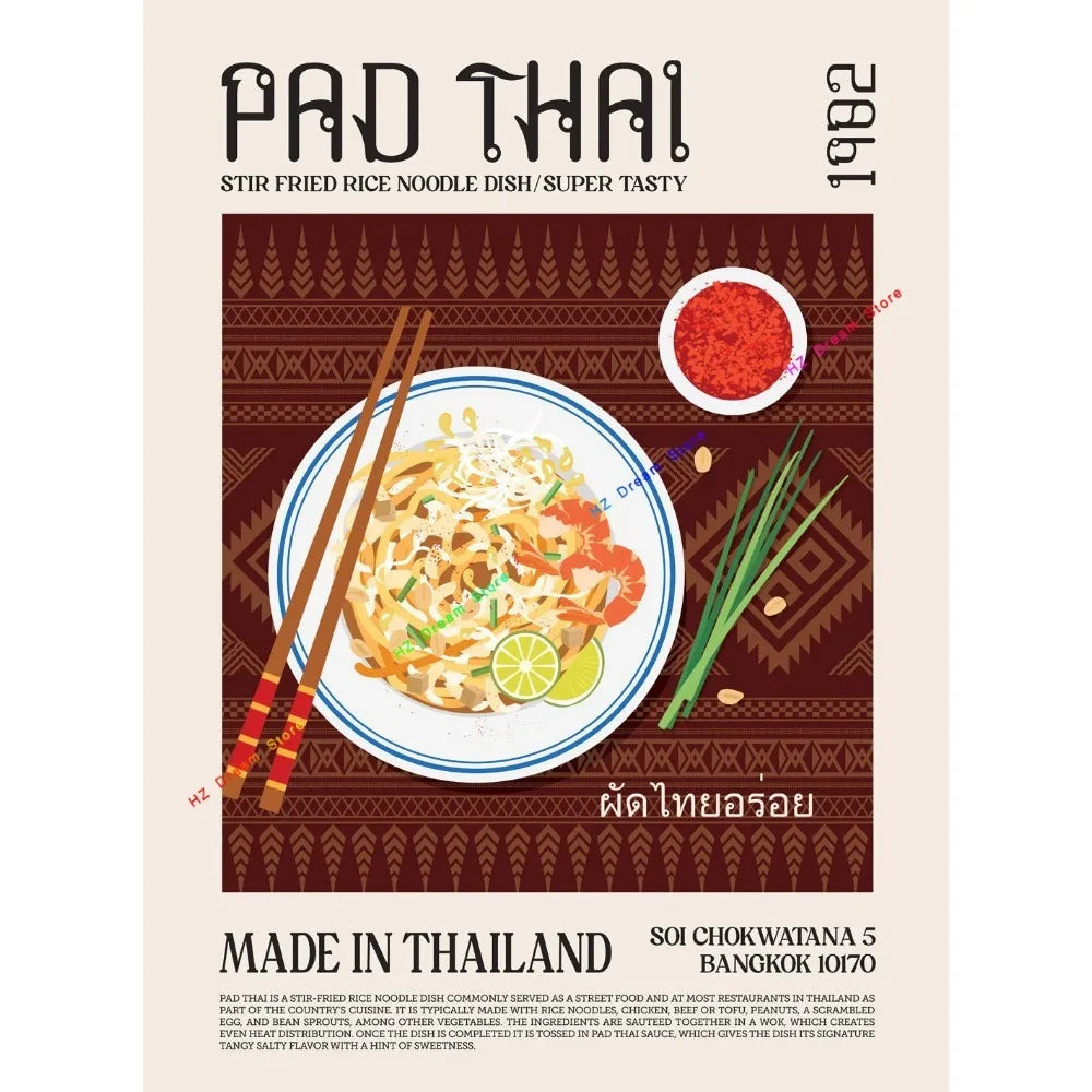 Ramen Food Traditional Asian Dumplings Noodle Soup Italian Pizza Mexican Food Tacos Sushi Bar Food Print Posters Kitchen Deco Peaceful Pleasures Health and Wellness