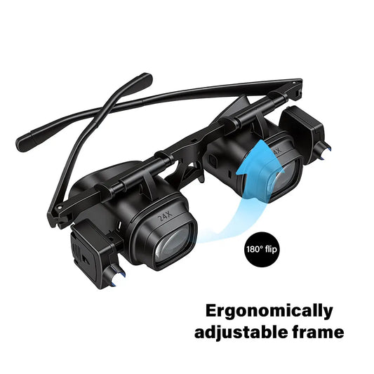 Headband Magnifying Glasses Optical Glass 2X 6X 8X 12X 24X Magnification for Repair Reading ﻿ Peaceful Pleasures Health and Wellness