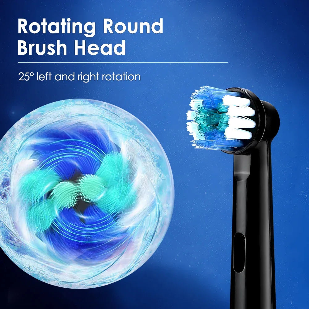 Smart Rotating Timing Electric Toothbrush, Rechargeable Rotary Toothbrush with 4 Heads, 5 Modes Setting Teeth Whitening Oral Car Peaceful Pleasures Health and Wellness