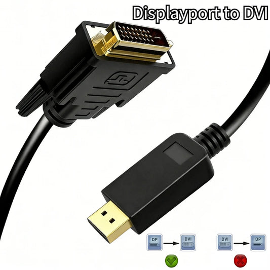 1080P HD DP to DVI Adapter DisplayPort Display Port to DVI Cable Adapter Converter Male to Female for Monitor ProjectorDisplays Peaceful Pleasures Health and Wellness 1.8m