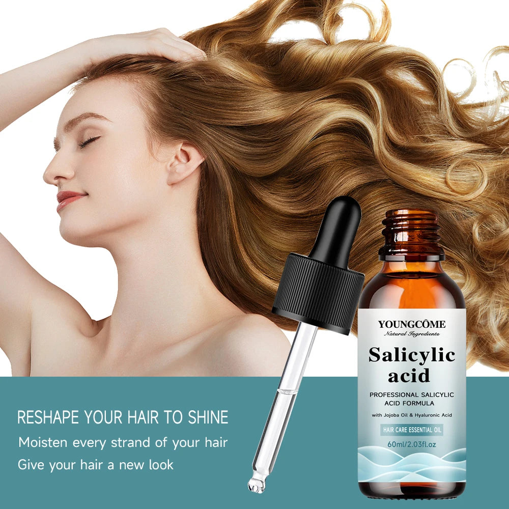 Salicylic Acid Hair Shampoo Magical Repair Damage Frizzy Soft Smooth Shiny Hair Deep Clean Moisturizing Keratin Hair Care Essent Peaceful Pleasures Health and Wellness