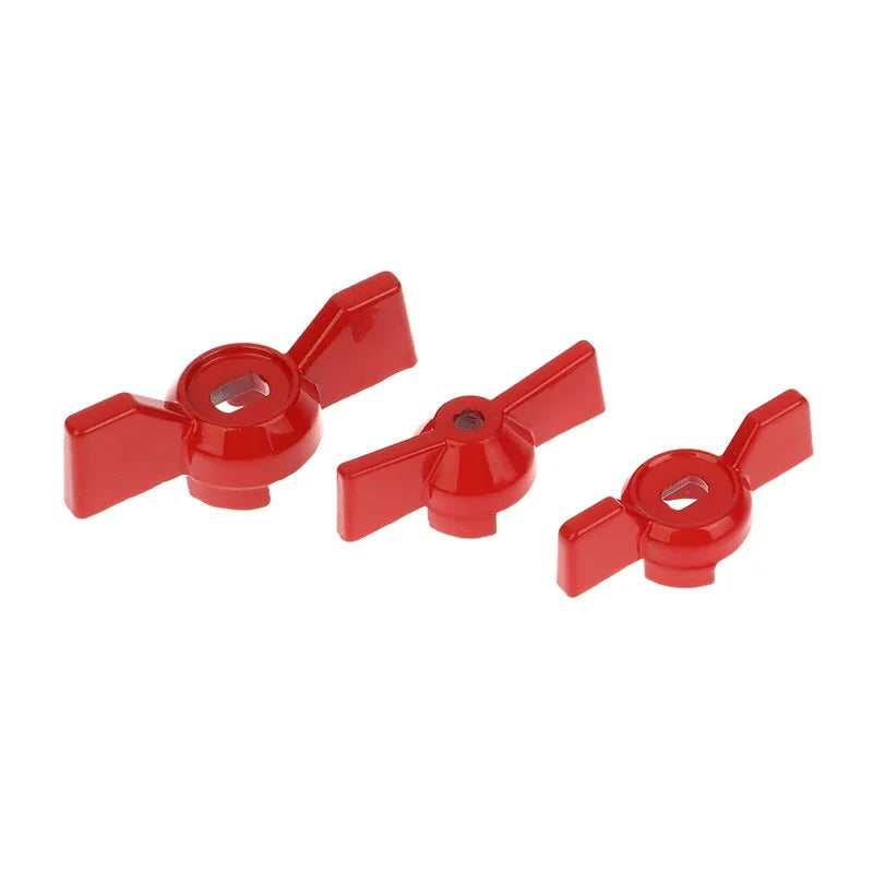 2-Pack Red Butterfly Ball Valve Handles – Aluminum, 105°C Rated