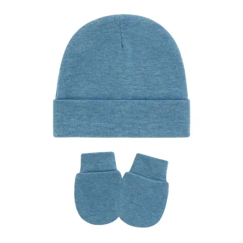 Cotton Newborn Baby Hat & Mittens Set – Soft Knit, 0–12 Mo