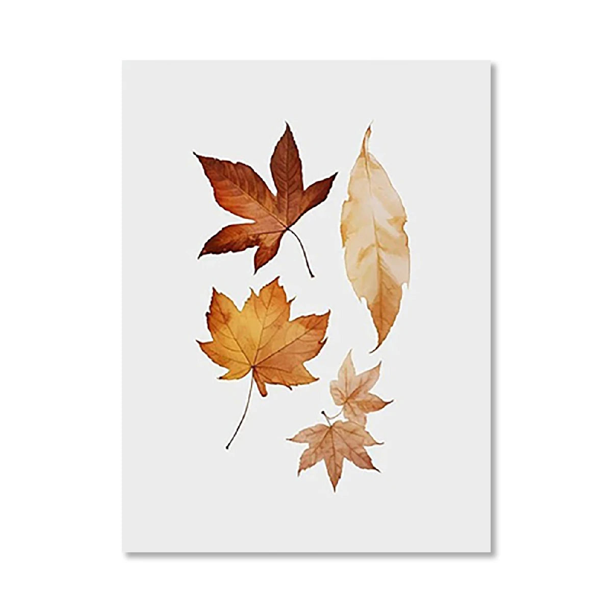 (1pc frameless)Cute Pumpkins Autumn Leaves Watercolor Canvas Prints Hello Autumn Wall Art Posters for Modern Living Room Hall Peaceful Pleasures Health and Wellness HY-95-2 40x60cm Unframed