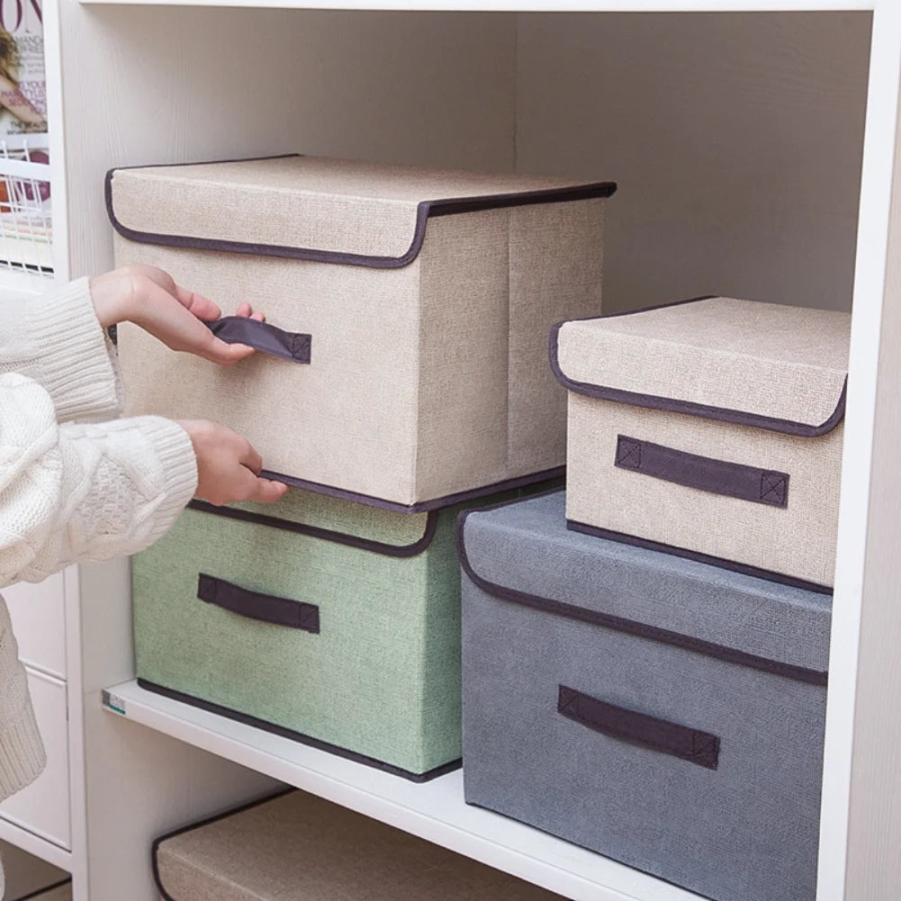Home Fabric Storage Box Foldable Clothing Dustproof Organizing Large