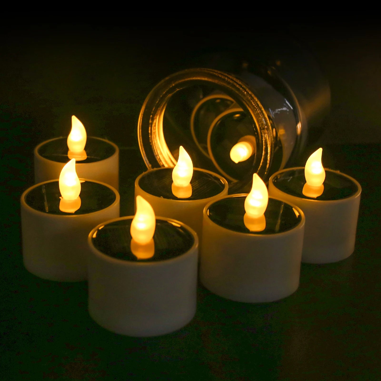 6PC/12PC Solar Tea Light LED Candles Flameless Outdoor Waterproof Rechargeable Candles for Pool Party Garden Home Porch Decor Peaceful Pleasures Health and Wellness Solar Candle A 6pcs