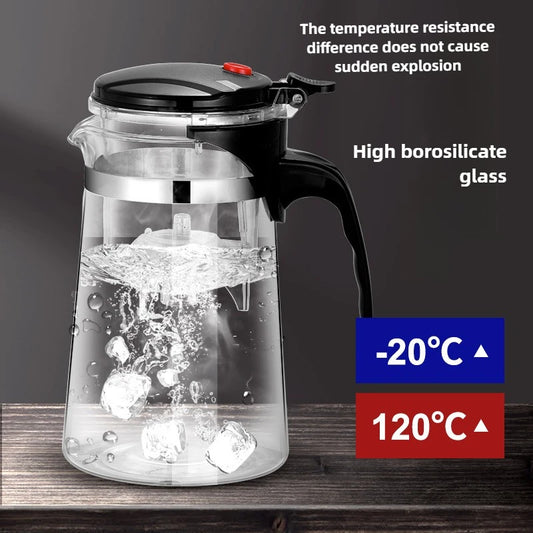 750ML Creative High Borosilicate Glass Filter Teapot with Filter Press Floating Cup Large Capacity Tea Set for Home Office Gift Peaceful Pleasures Health and Wellness