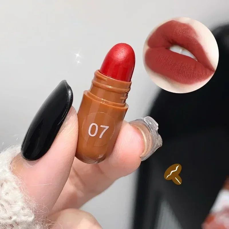 10-Pc Mini Cocoa Capsule Lipstick Set – Matte Velvet Long-Lasting