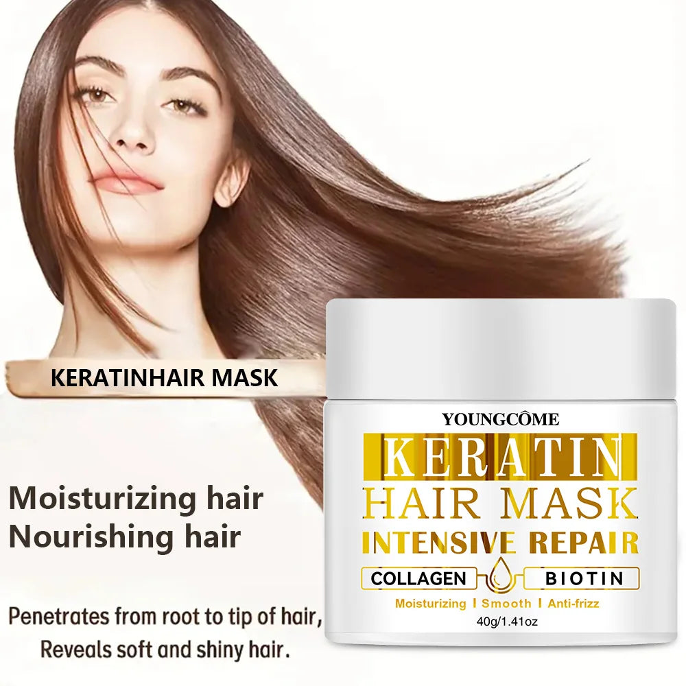 Keratin Hair Treatment Deep Repair Moisturizing Conditioning Hair Mask Essence Conditioner Treatment Dry Damaged Hair Care Peaceful Pleasures Health and Wellness