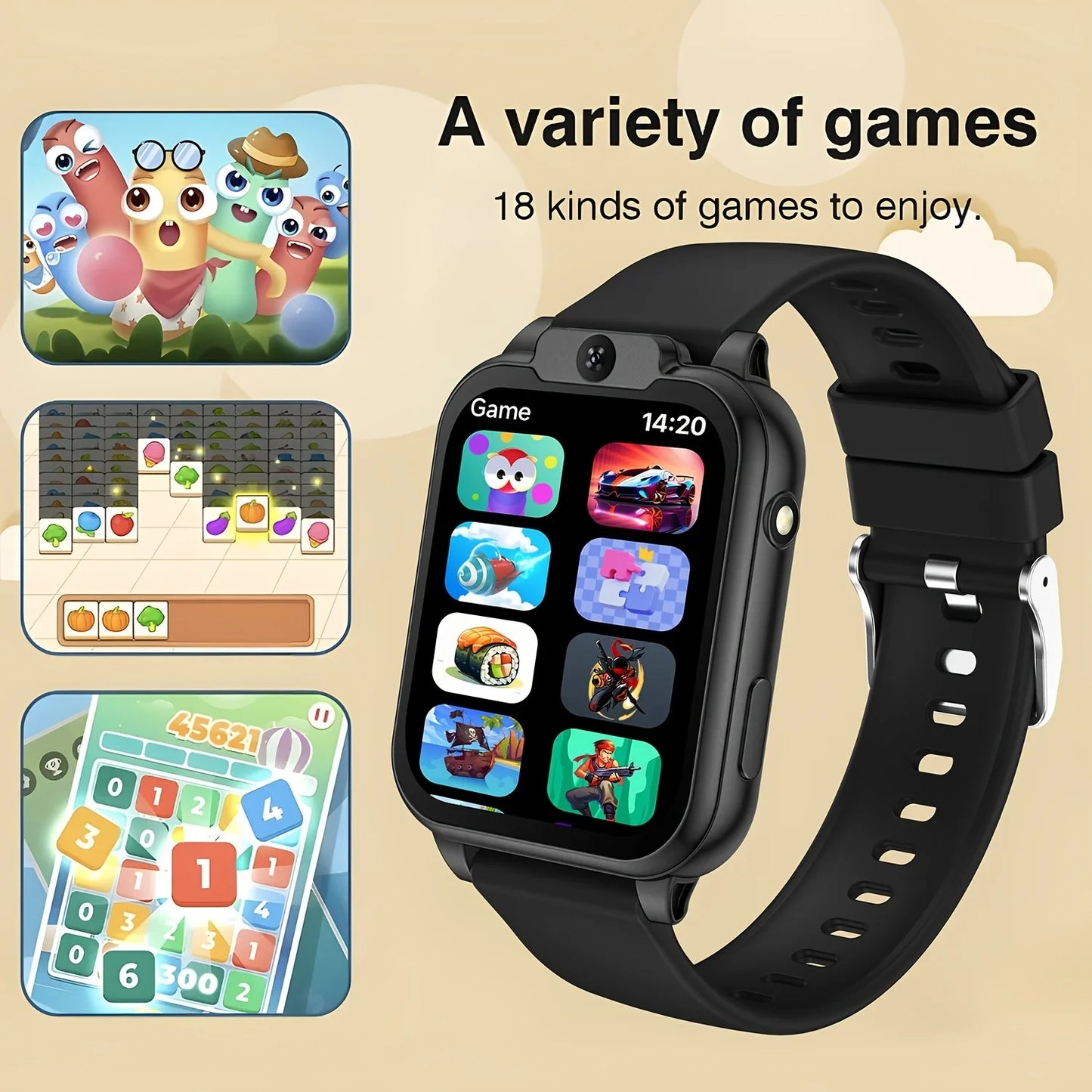 ERUN Kids Smart Game Watch – 18 Games, Camera & Pedometer
