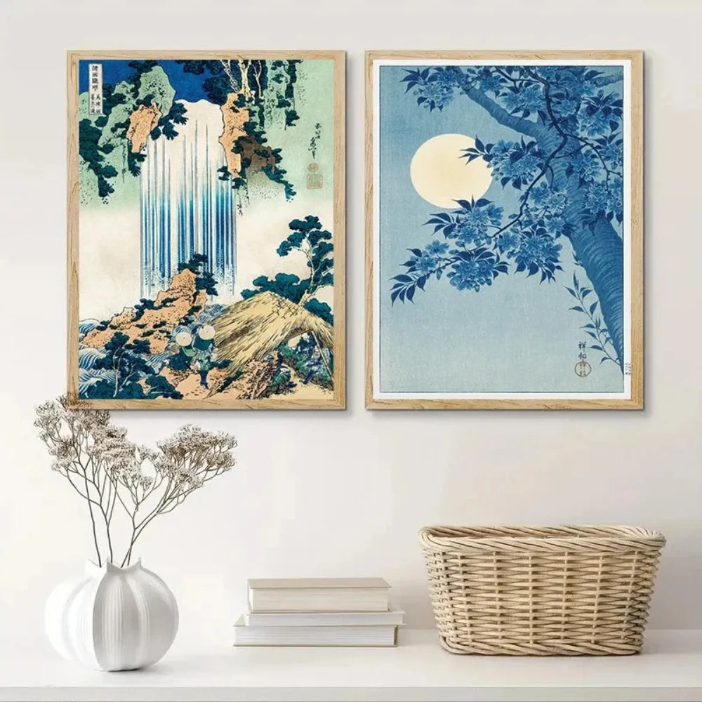 Japanese Mount Fuji Cherry Blossom Canvas Wall Art Poster Canvas Wall Art Peaceful Pleasures Health and Wellness