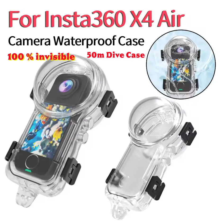 50M Waterproof Dive Case for Insta360 X4 X5 X3 Housing