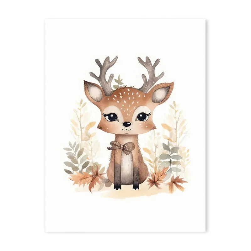 Cute Animal Canvas Wall Art for Kids Bedroom & Nursery