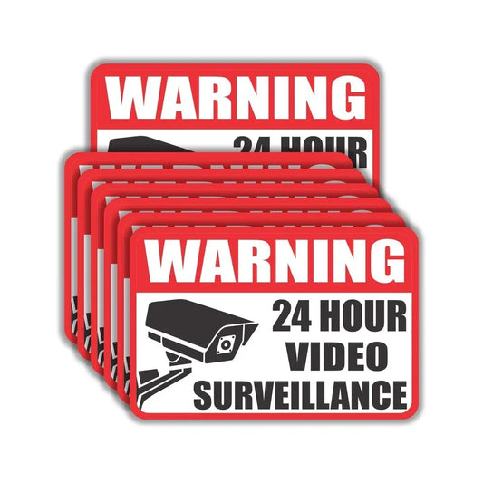 4"*6" 6PCs Video Surveillance Sign Sticker, Vinyl Decals Peaceful Pleasures Health and Wellness Default Title