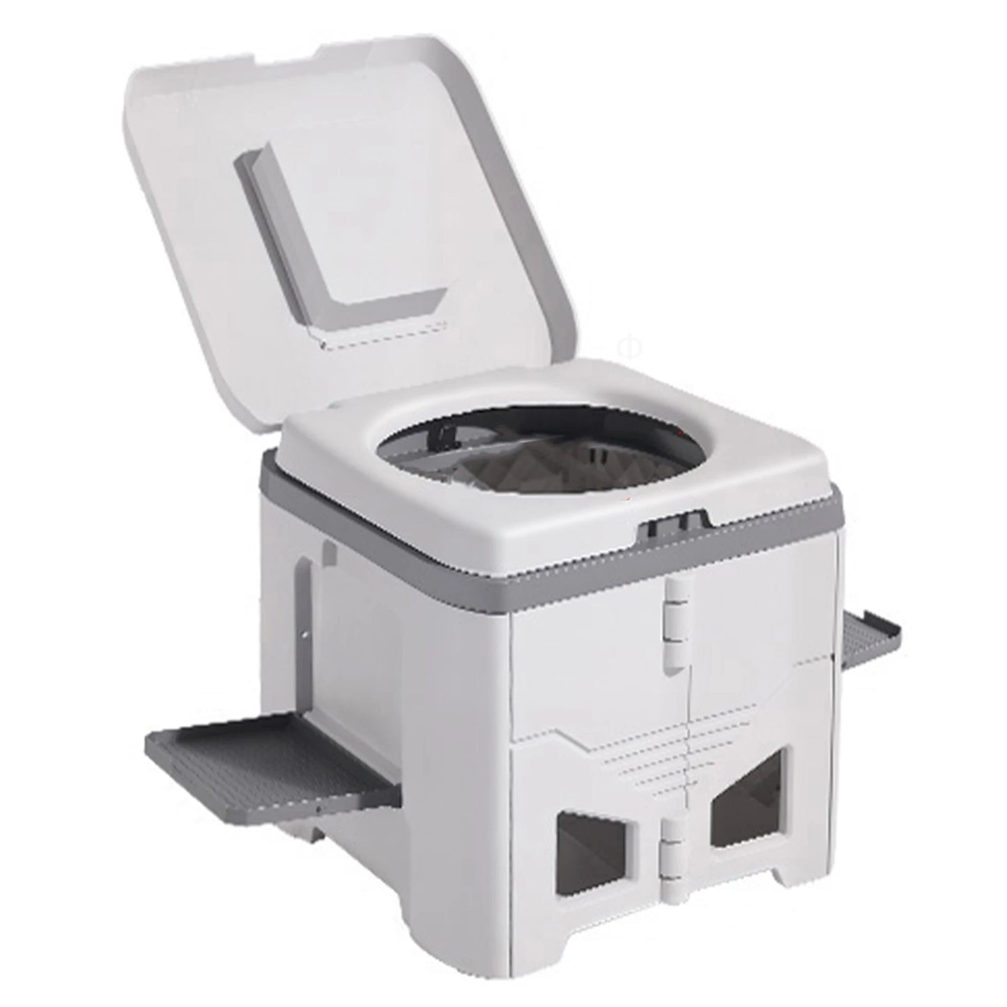 Portable Folding Toilet for Camping Car Outdoor Travel Emergency Commode Potty 150kg Load Capacity for Hiking Long Trip Peaceful Pleasures Health and Wellness White