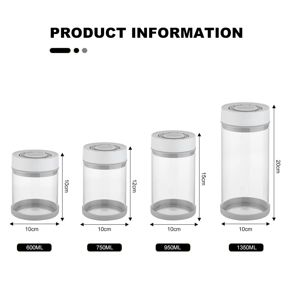 Kitchen Moisture-proof Glass Coffee Bean Jar Automatic Intelligent Vacuum Storage Sealed Jar Food Fruit Cereals Tea Container Peaceful Pleasures Health and Wellness