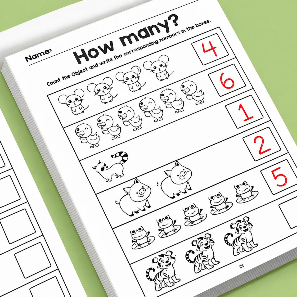 Number 1-12 Tracing Workbook 32 Pages Kids Handwriting Practice