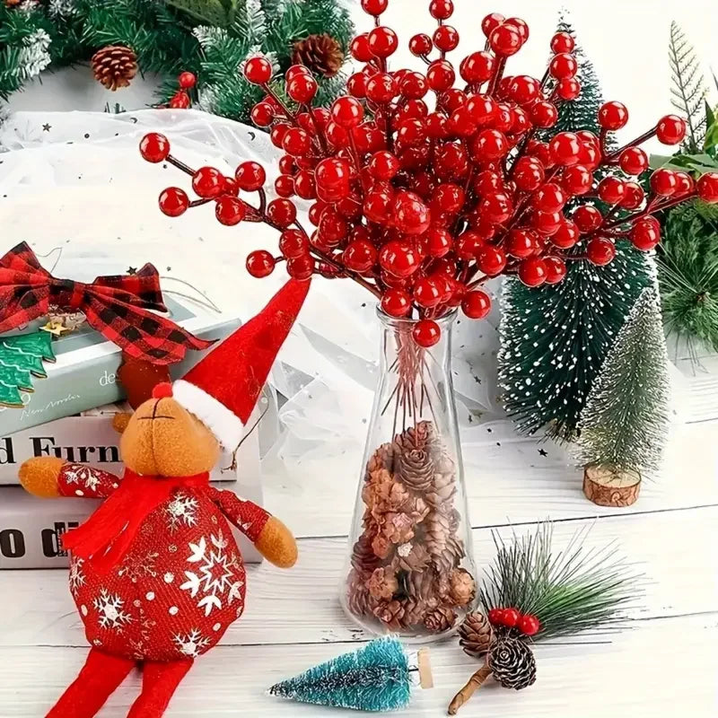 Artificial Red Berry Branches 7.87" | Christmas & Holiday Décor