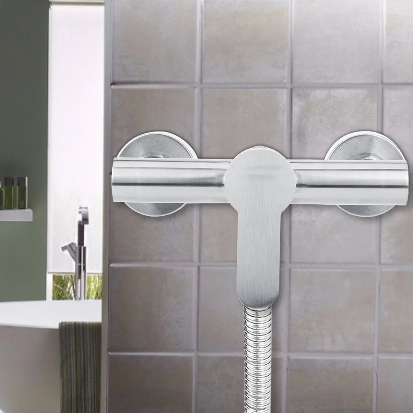 Wall-mounted Shower Faucet Stainless Steel Single Handle Tap Bathroom