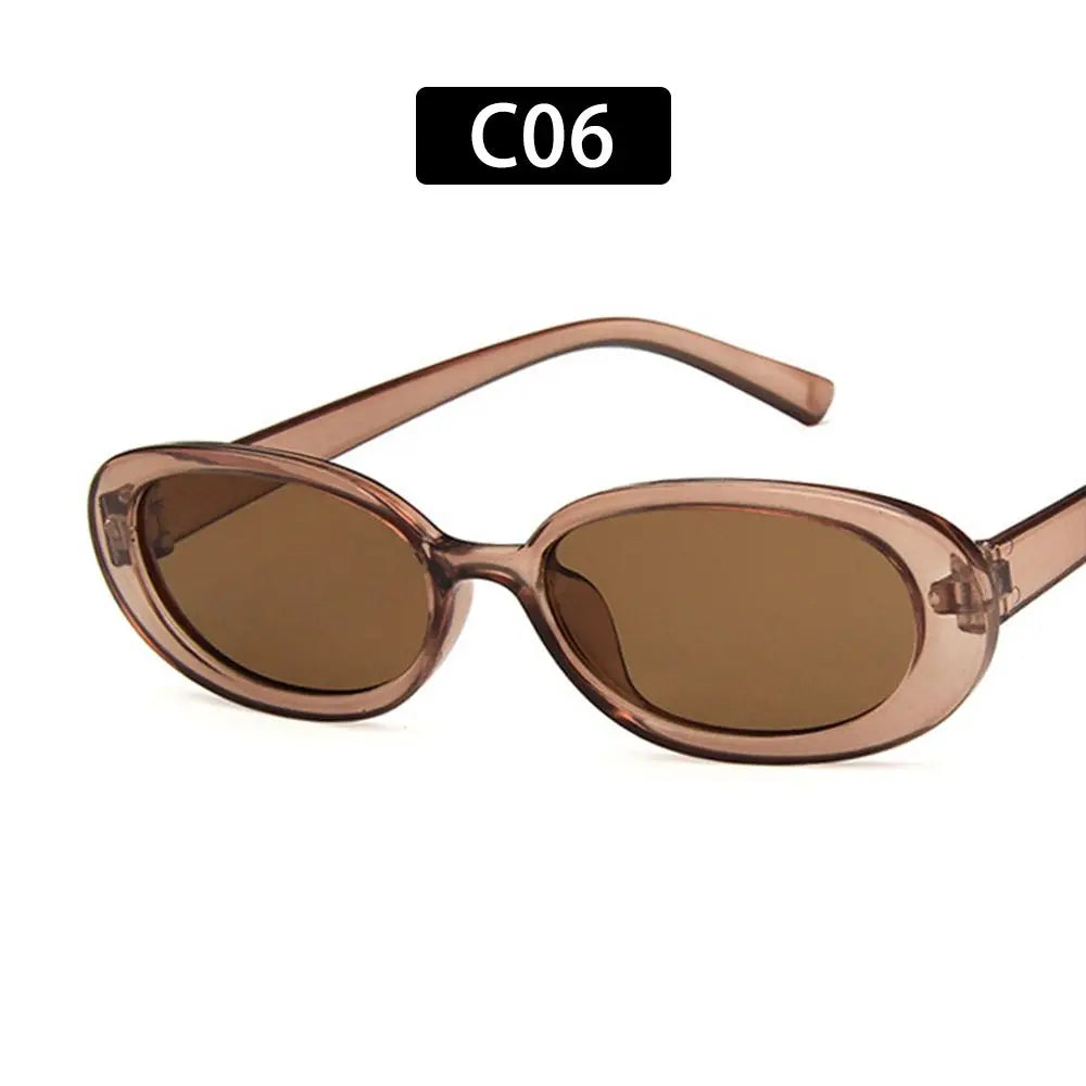 Vintage UV400 Oval Sunglasses – Women's Fashion Shades