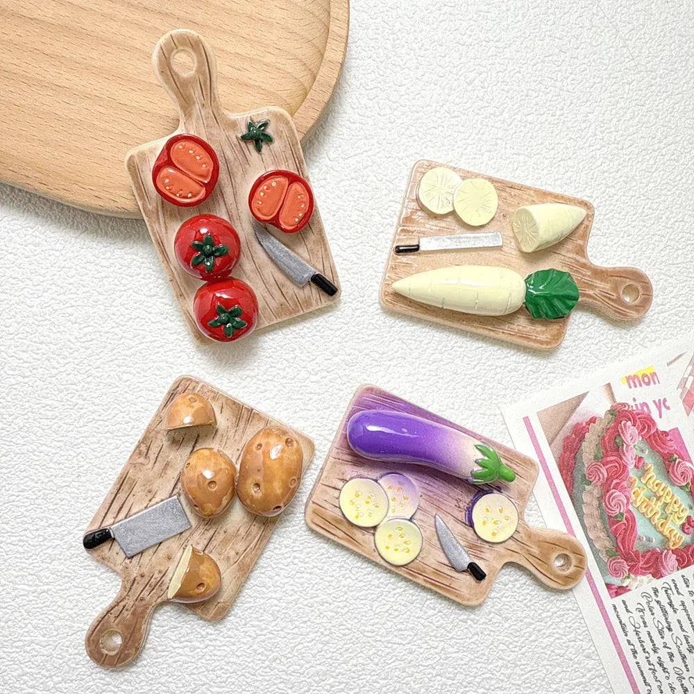 DIY Fridge Magnet Vegetable Cutting Board Potato Tomato Resin Car Vent Decor Storage Box Accessories Refrigerator Magnets 자석 Peaceful Pleasures Health and Wellness
