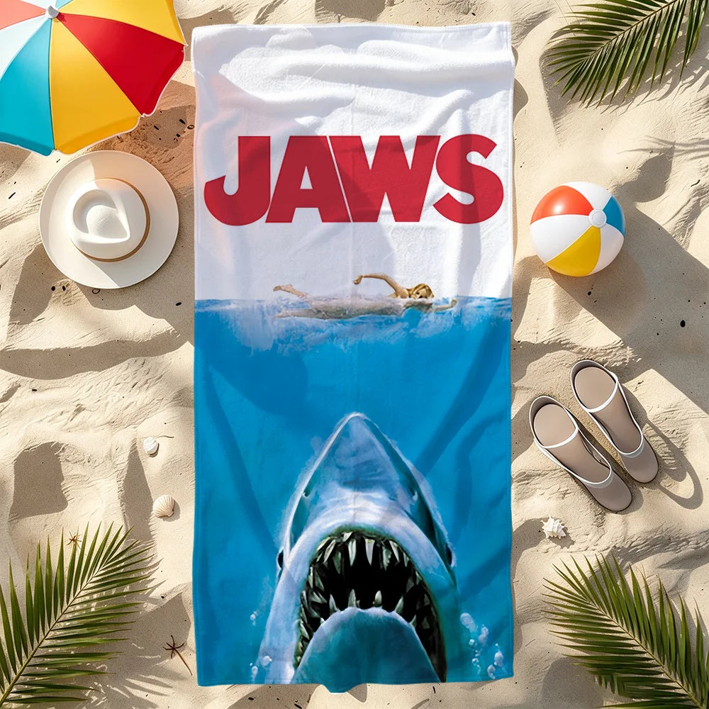 Jaws Movie Quick-Dry Beach Towel | Soft Pool & Travel Towel Beach Towel Peaceful Pleasures Health and Wellness