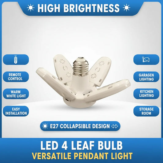 E27 LED 4-Leaf Folding Bulb 28W – Garage & Kitchen Ceiling Light LED Folding Bulb Oasis Select