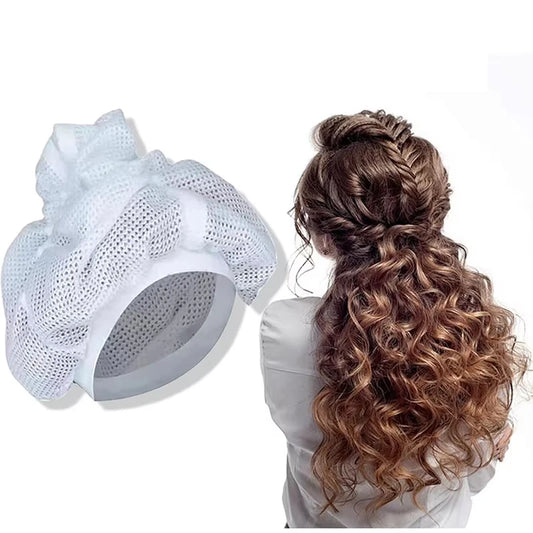 Drawstring Net Plopping Cap | Curly Hair Drying Bonnet Hair Drying Bonnet Peaceful Pleasures Health and Wellness Default Title