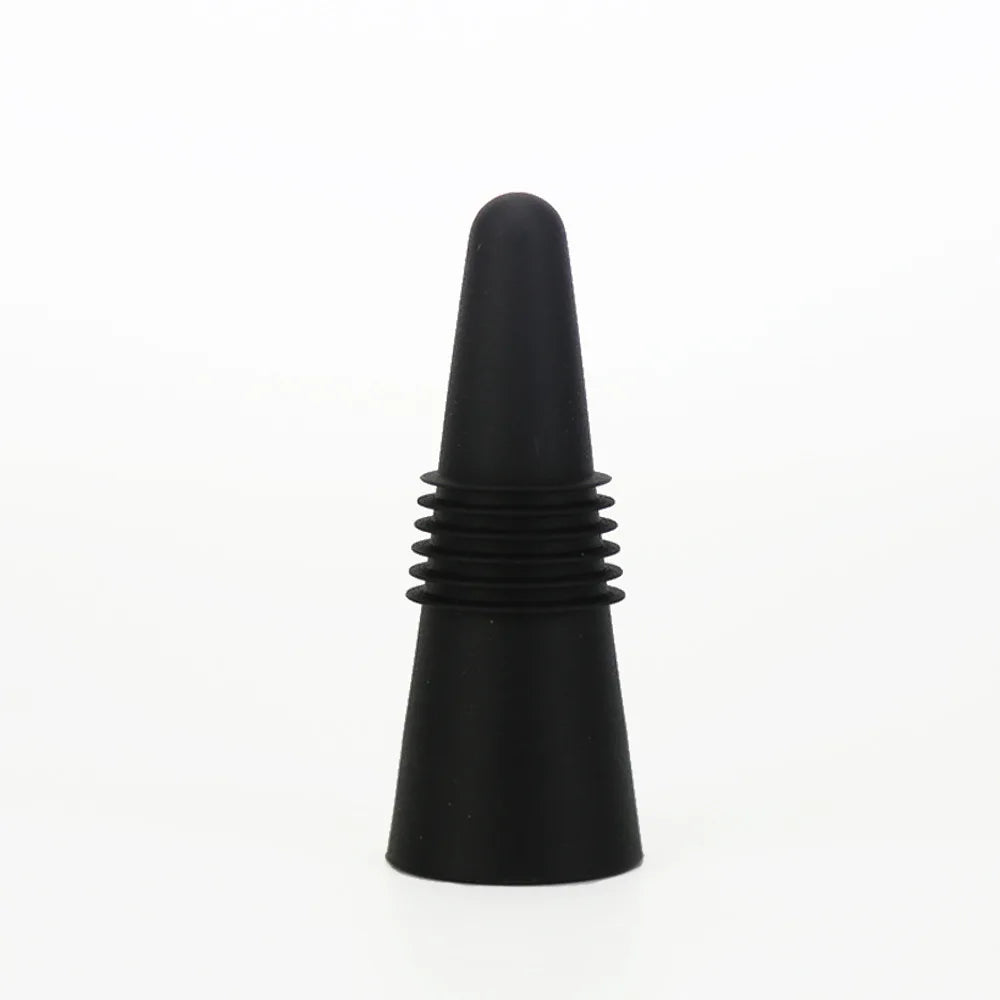 1PC Wine Stoppers Beverage Bottle Sealer Soft Silicone Wine Bottle Stoppers Corks with Grip Top for Keeping Wine Champagne Fresh Peaceful Pleasures Health and Wellness Black