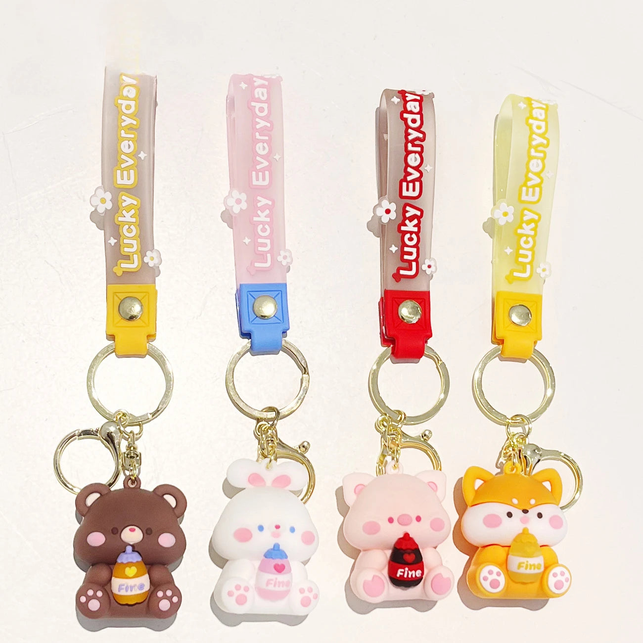 Luck Drinks PVC Cartoon Keychain | Cute Bag Charm & Gift