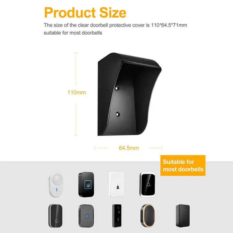 New 1/2/3PCS Waterproof Guard Cover Rainproof Case Plastic Rain Protector Outdoor Wireless Doorbell Cover Peaceful Pleasures Health and Wellness