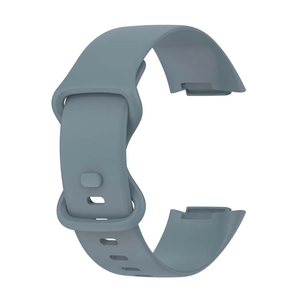 Silicone Sport Band for Fitbit Charge 5 & 6 Replacement Strap Peaceful Pleasures Health and Wellness Blue Gray