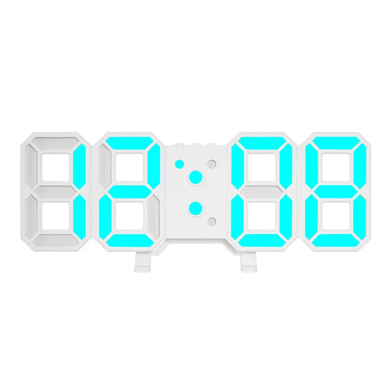 Modern LED Digital Wall Clock Triple Alarm Temperature Display