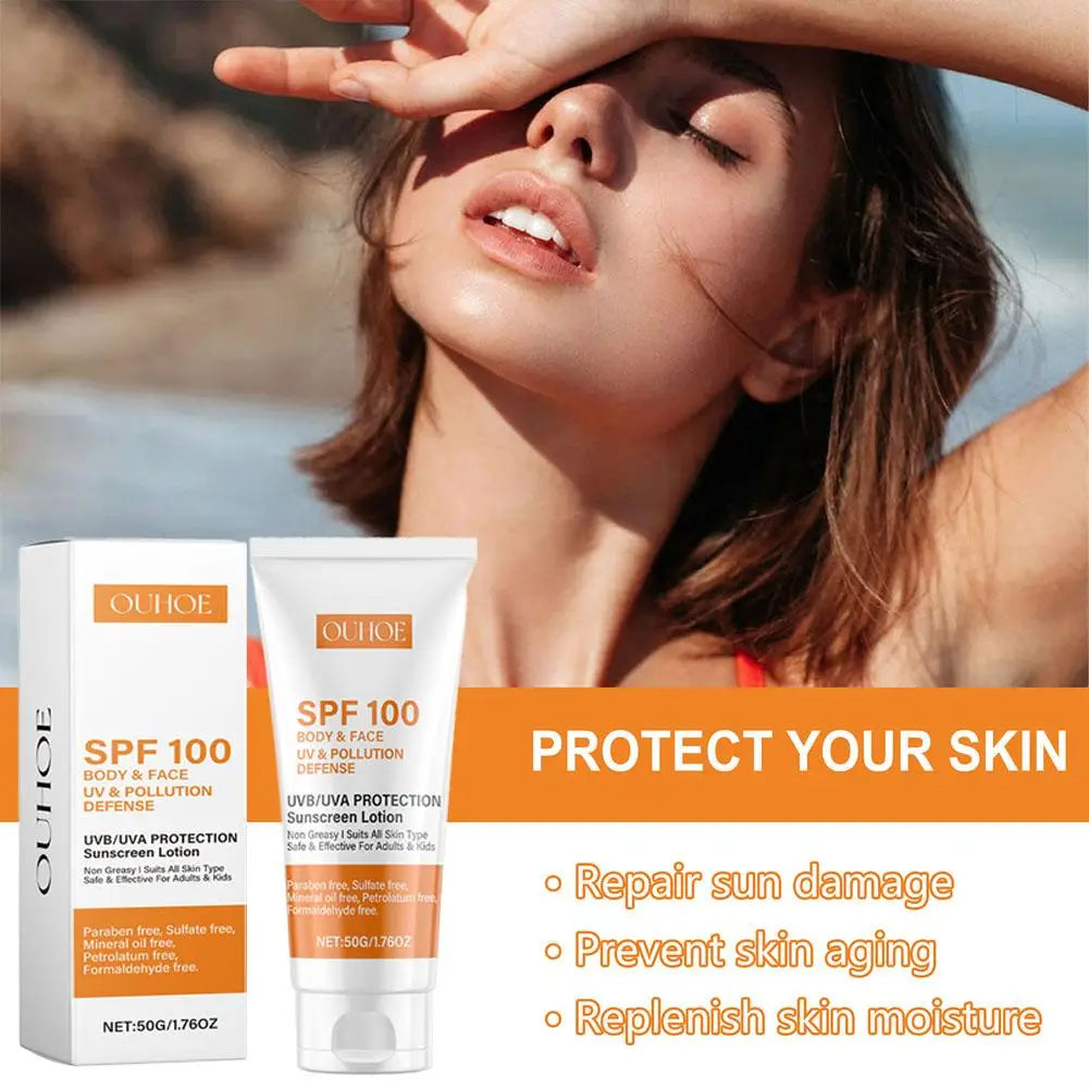 Sunscreen Lotion Spf100 Moisturizing Refreshing Light,Non Greasy,Prevent Facial And Body Sunburn Solar Blocker Facial Sunscreen Peaceful Pleasures Health and Wellness