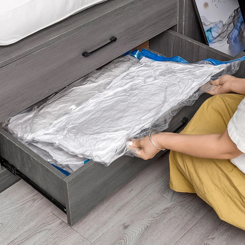 4-Pack Travel Compression Bags – No Vacuum or Pump Needed