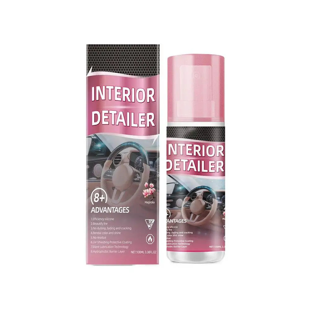 Car Renew Polishing Cleaner Instrument Panels Leather Seats Plastic Surface Cleaning Protecting Car Interiors Rinse-free Spray Peaceful Pleasures Health and Wellness 1pcs Polishing agent