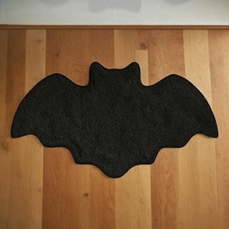 Halloween Bat Non-Slip Bath Mat – Spooky Witchy Floor Rug