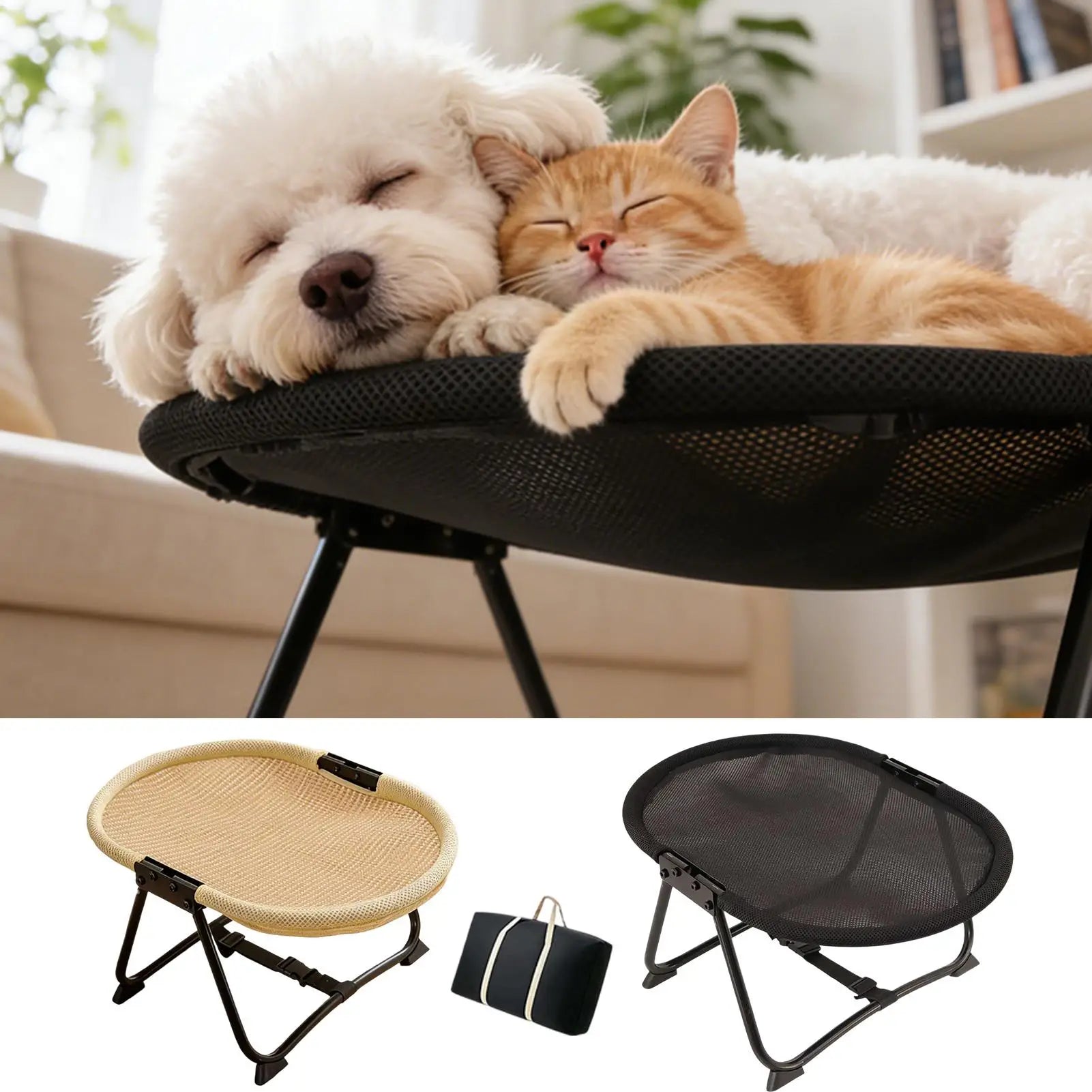 Raised Dog Bed Foldable Breathable Soft Mat Indoor Camping Cat Cot Beds For Small Medium Kitten Puppy Indoor Outdoor Home Garden Peaceful Pleasures Health and Wellness